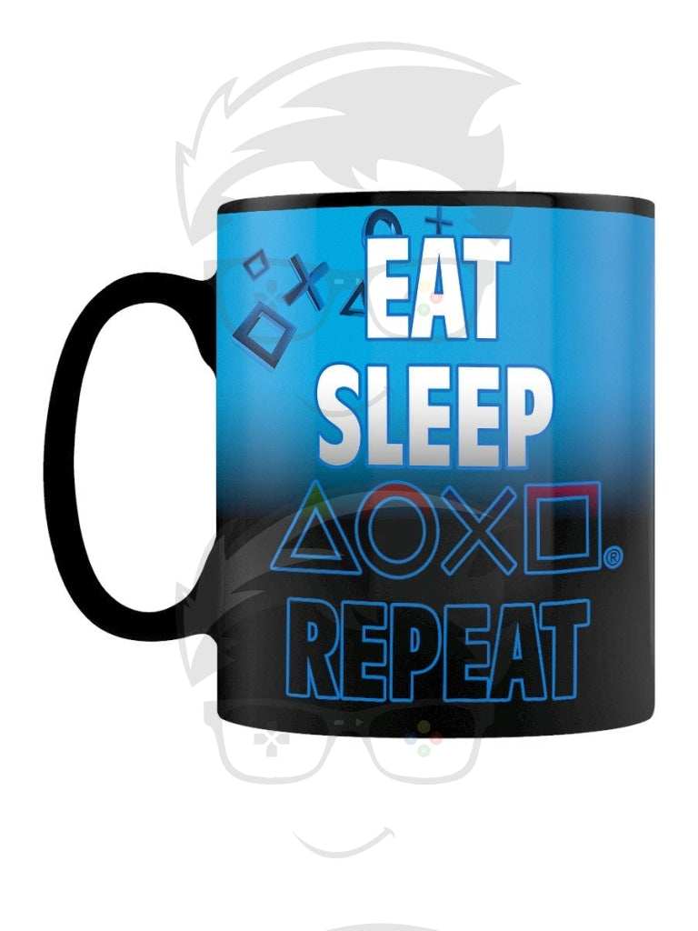 Eat Sleep Repeat Heat Changing Mug - Playstation 4 Eat Sleep Repeat Heat Changing Mug - Playstation 4